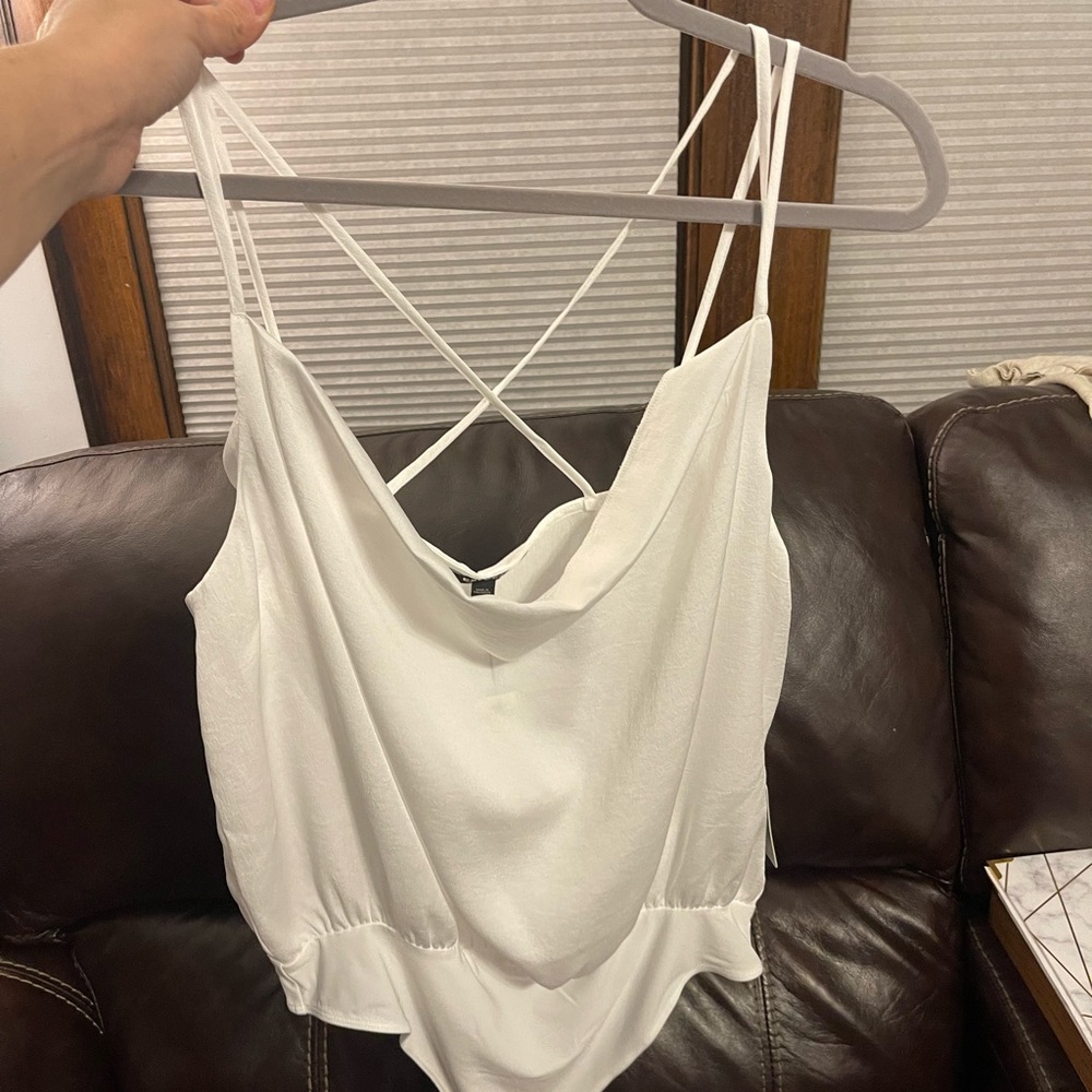 White Express top with tag still on
